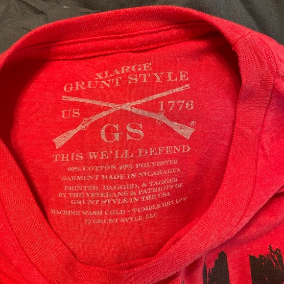 Mens Gun Flag Grunt Style Tee - Picture 3 of 3